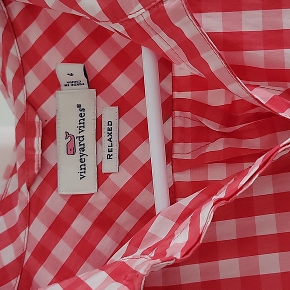 Vineyard Vines Gingham Button Down Relaxed Fit Size 4 - Picture 5 of 12